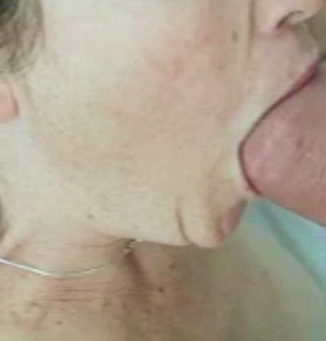 Big Dick Blowjob Cum In Mouth Public Swallowing White Girl gif