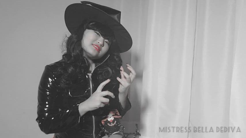 Female POV Femdom Halloween JOI Jerk Off Jerkmate Lipstick Fetish Nipple Play gif