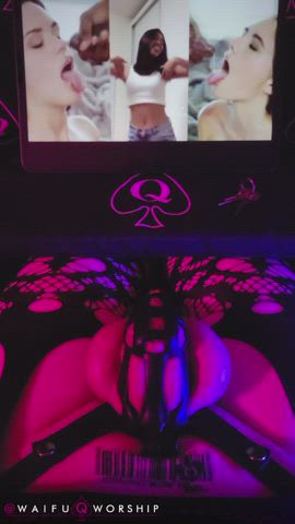 BBC Chastity Lingerie PMV Sissy Split Screen Porn Tattoo Vibrator WatchingPorn gif