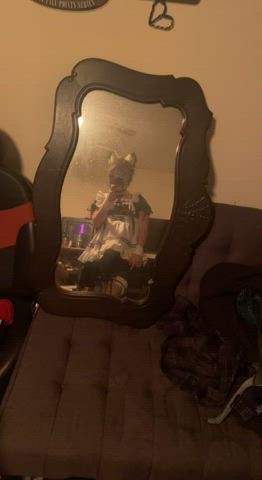 Here’s me in a maid dress.. First post, please be nice and ignore the messy room~