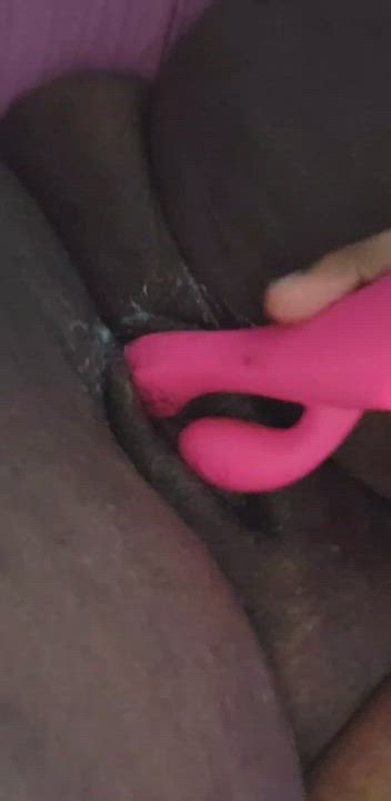Look at how my fat black pussy gushes, thick your BWC can do that?