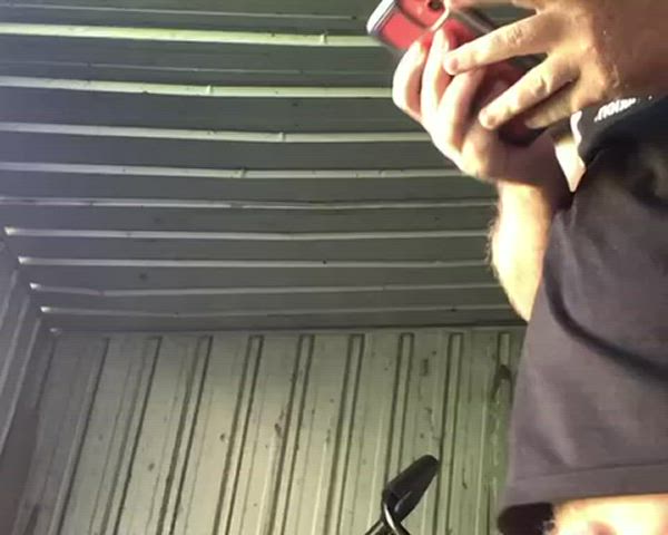 Busting a huge load out in the garden shed