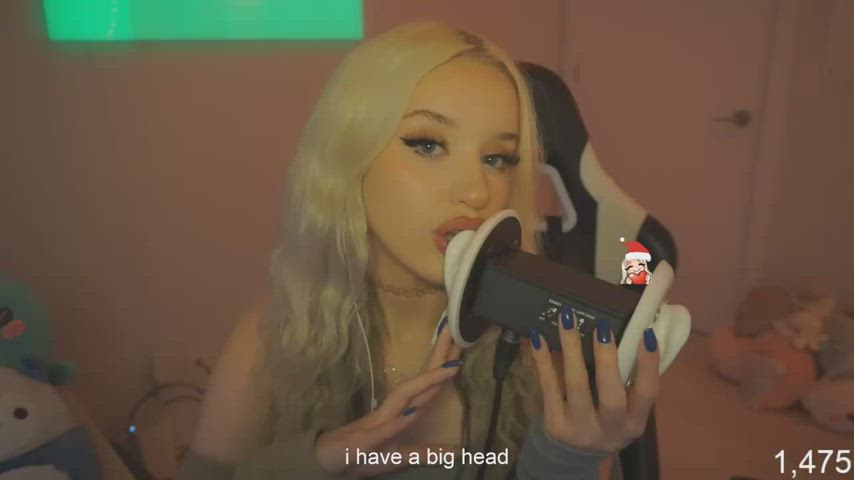 asmr blonde tongue fetish gif