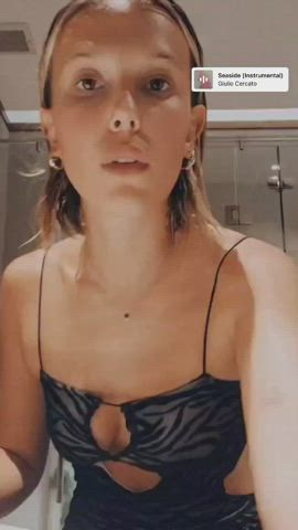 actress brunette celebrity cleavage natural tits small tits gif