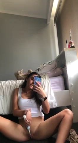 masturbating petite vibrator wet pussy gif