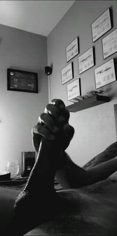 Love when my hand glides on my thick cock