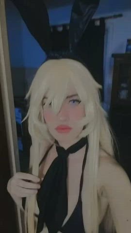 blonde cosplay costume gif