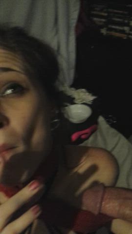 Smoking Sucking Throat Fuck Blowjob Hotwife MILF Homemade Submissive Porn GIF by