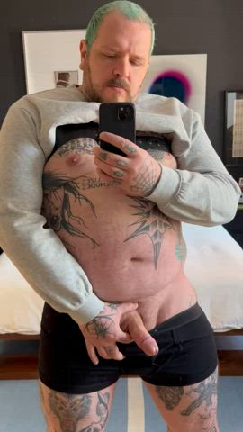 big dick cock daddy masturbating onlyfans solo tattoo gif