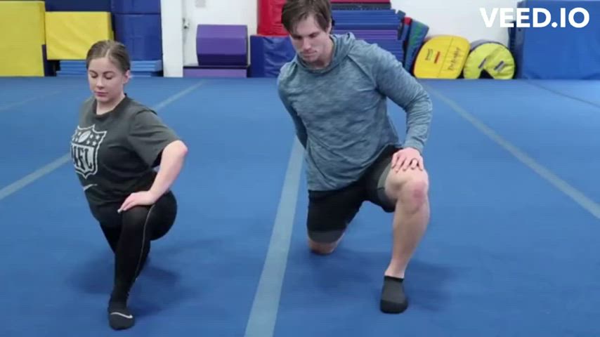 Shawn stretching and bouncing