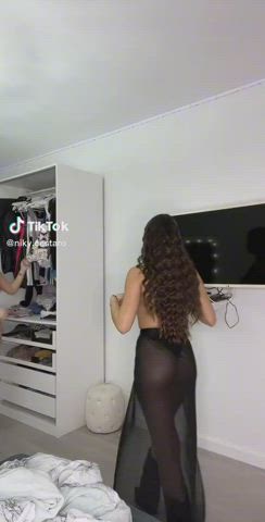 Fully opened see-through dress
