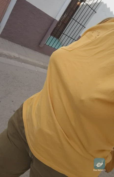 Amateur Braless Public T-Shirt gif