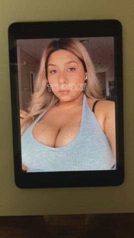 big tits cumshot jerk off latina tribbing tribute gif