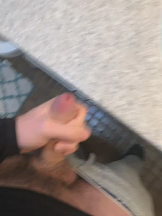 20 Years Old Bathroom Cock Handjob Masturbating Teen gif