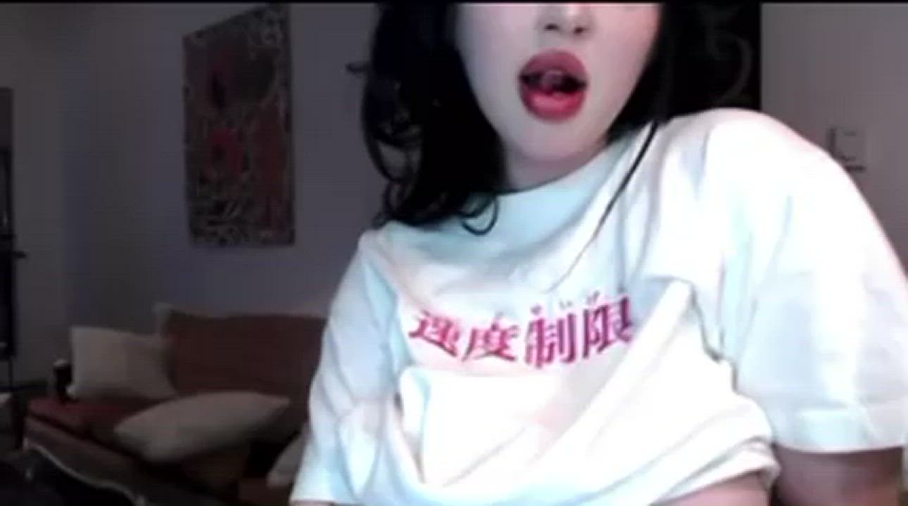 Big Tits Camgirl Tease gif