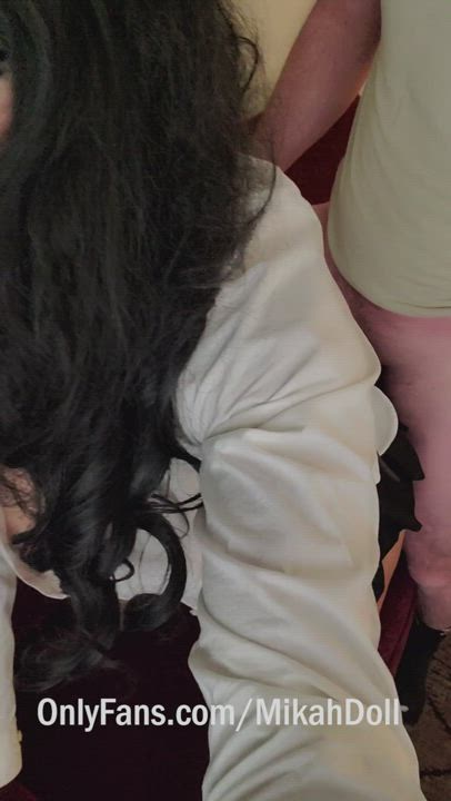 Daddy fucking me from behind after cumming all over my pretty face (Original + Real