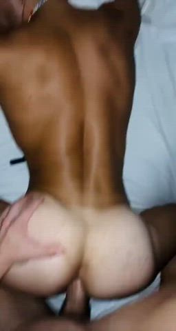 Anal Bareback Big Ass Big Dick Doggystyle Gay Interracial No Condom Sex gif