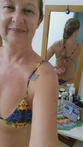 big nipples gilf milf mom natural natural tits nipples pink wife gif