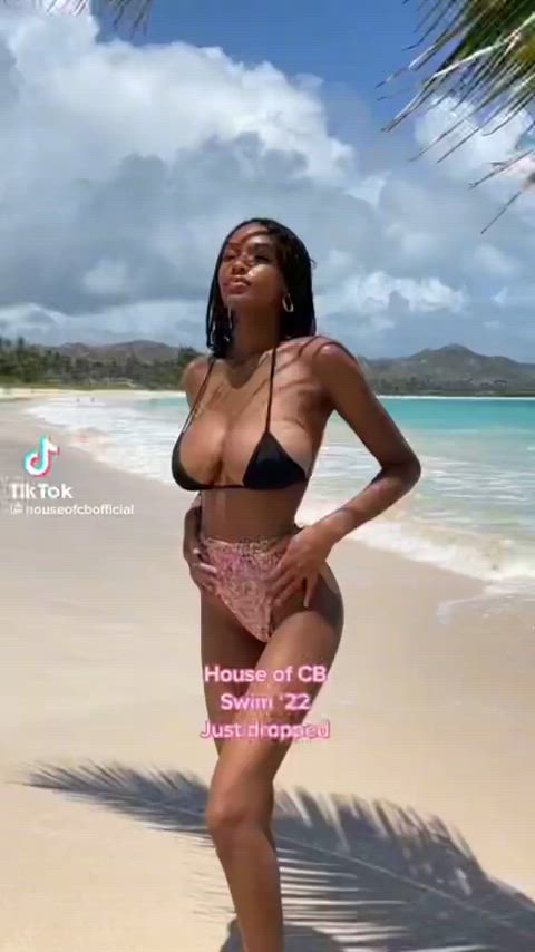 big tits ebony model non-nude gif
