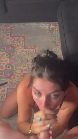 Amateur Blowjob Brunette Cum Facial Orgasm gif