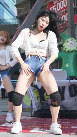asian dancing jean shorts shorts gif