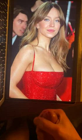 big tits celebrity cum sydney sweeney tribute gif