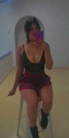 Camgirl Brunette Venezuelan Colombian Boobs Big Tits Legs gif