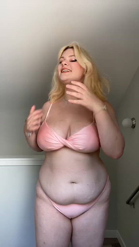 bbw blonde chubby dancing tiktok underwear gif