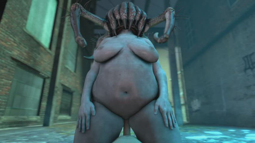 3d animation bouncing tits cowgirl monster girl nsfw rule34 sfm gif