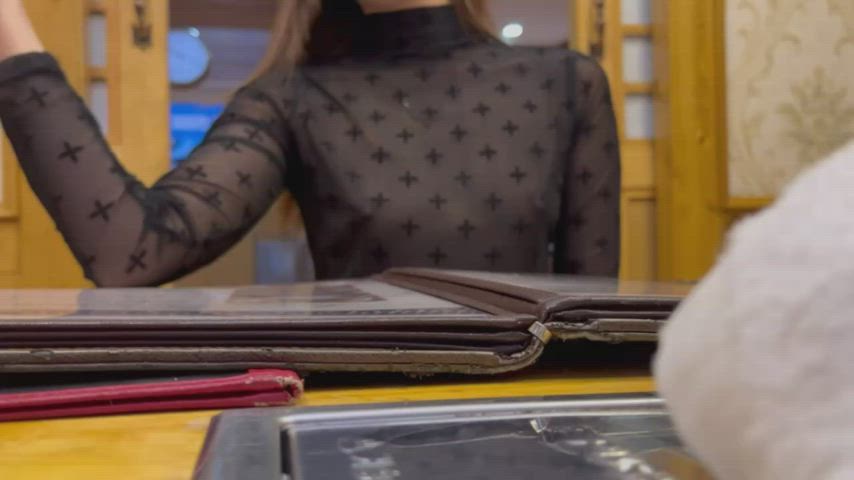 I have dined at a Korean restaurant in see-through tops.