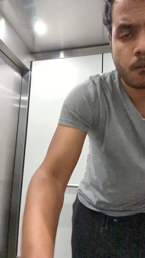 cock elevator gay nsfw naked nude outdoor public strip gif