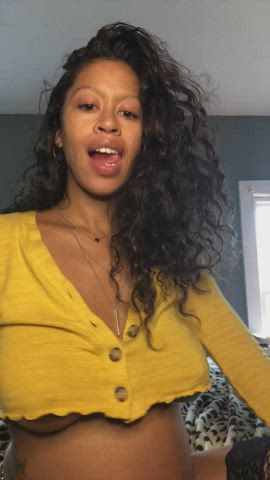 Clothed Pregnant Tease gif