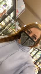 I love flashing my tits in stores