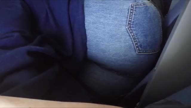 Sneaky footjob on an airplane