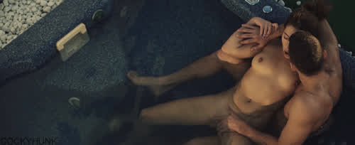 couple fingering kissing underwater gif