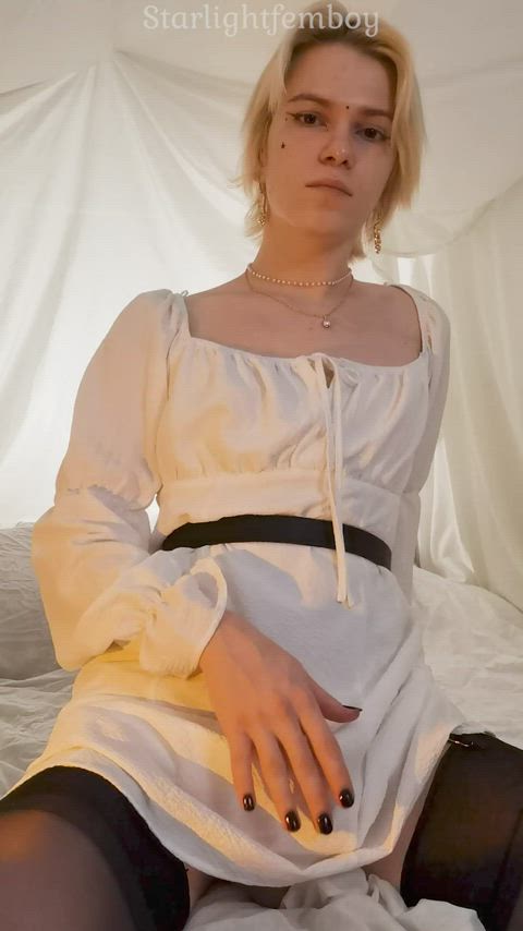 What does this girl have under her skirt?