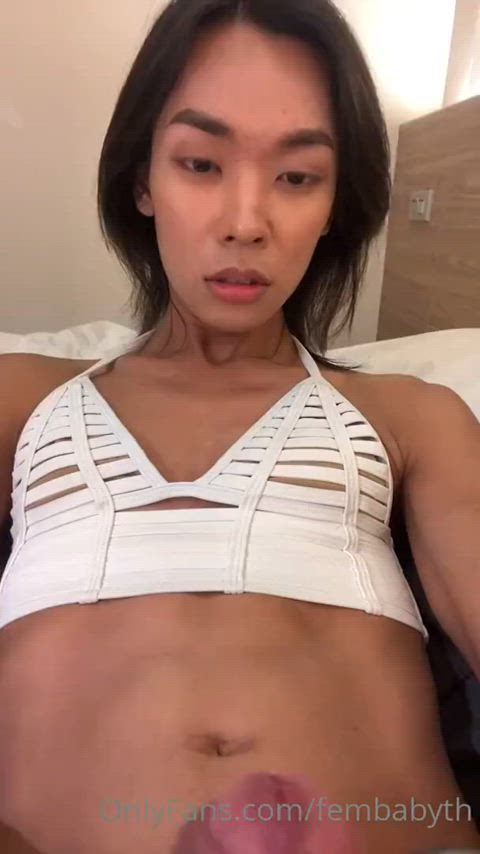 Cute Asian Trans Huge Load Facial