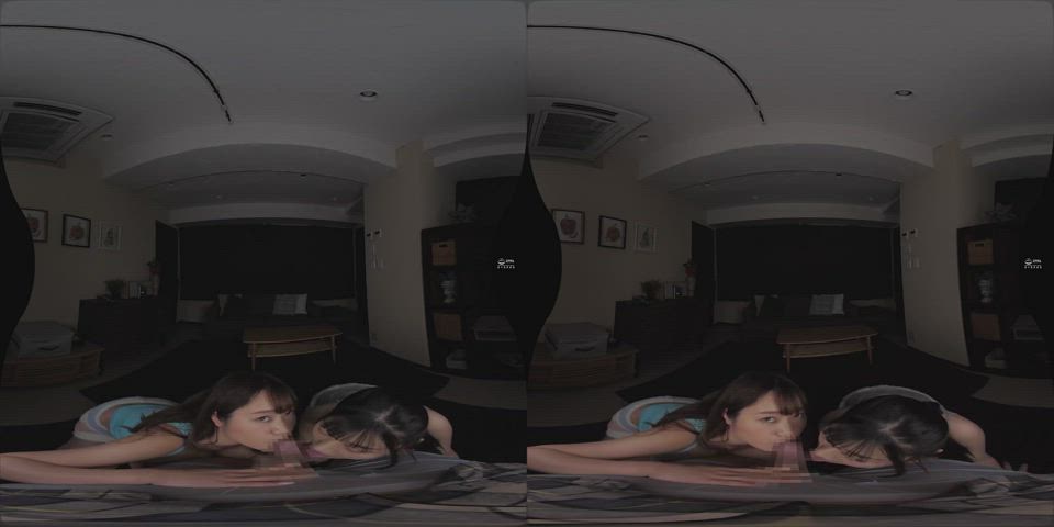 Big Tits Blowjob JAV Japanese Jav Model Threesome VR gif