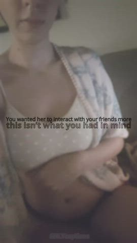 Caption Cheating Cuckold Flashing Hotwife Sharing gif