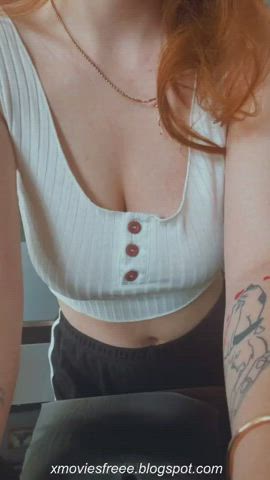 Amateur Big Tits Boobs Groping NSFW Nipple Redhead Teen Tits gif