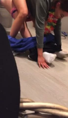 Bathroom Fuck Machine Riding gif