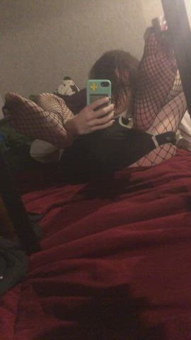 Femboy Fishnet Sissy gif