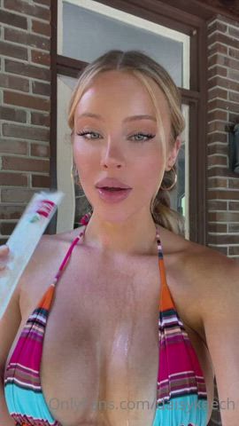 Blonde Blue Eyes Boobs gif