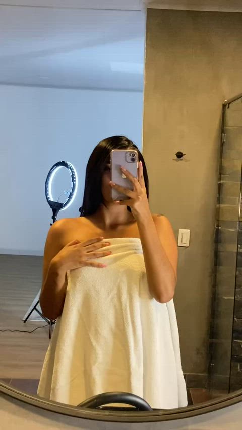 Letting my tiny tits get some fresh air (f)