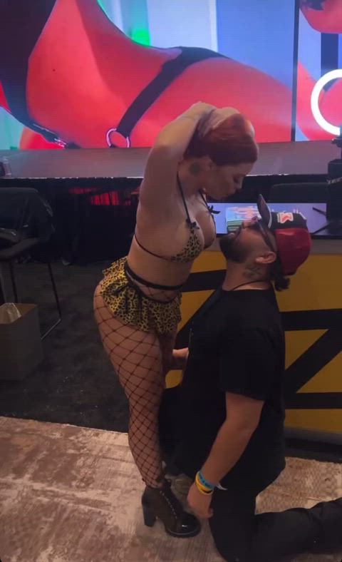 pornstar redhead spit gif