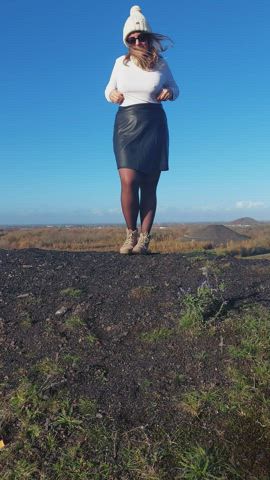 Not huge but natural. Boucing to the fresh air [OC]