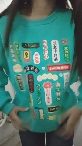 18 Years Old 19 Years Old 20 Years Old Asian Chinese Dorm Tits Titty Drop gif