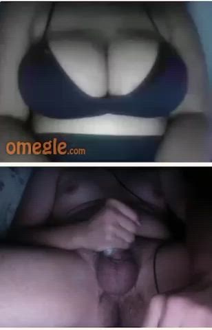 girl plays with her massive tits for me