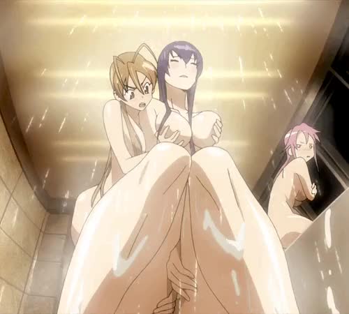 Boob grabbing in the shower (Highschool of the Dead)