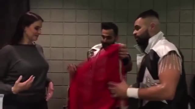 Steph bouncing away with the Singh Brothers.